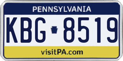 PA license plate KBG8519