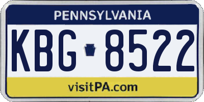 PA license plate KBG8522