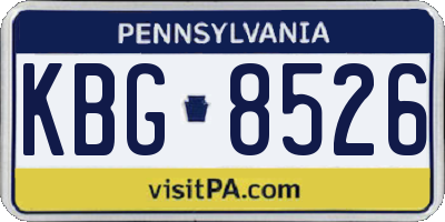 PA license plate KBG8526