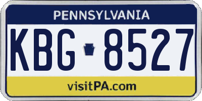 PA license plate KBG8527