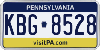 PA license plate KBG8528