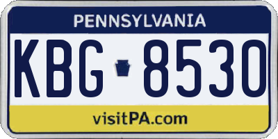 PA license plate KBG8530