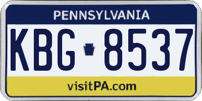 PA license plate KBG8537