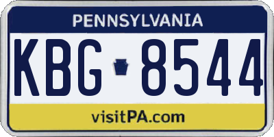 PA license plate KBG8544
