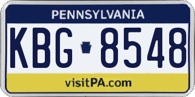 PA license plate KBG8548