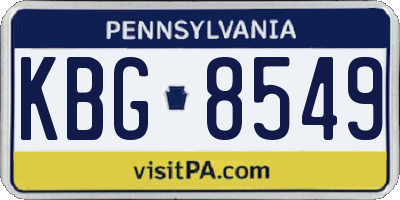PA license plate KBG8549