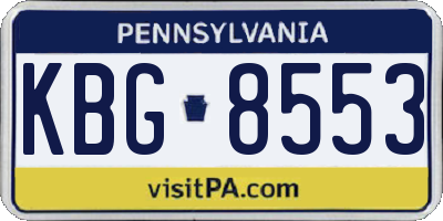 PA license plate KBG8553