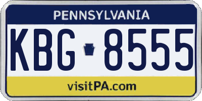 PA license plate KBG8555