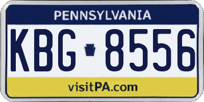 PA license plate KBG8556