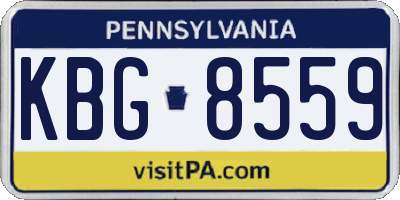 PA license plate KBG8559