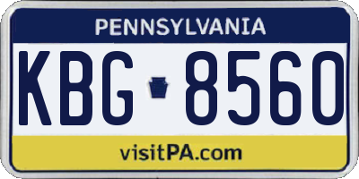 PA license plate KBG8560
