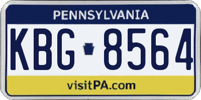 PA license plate KBG8564