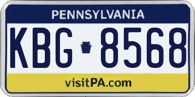 PA license plate KBG8568