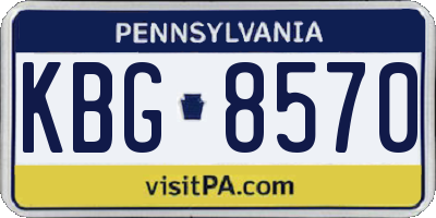 PA license plate KBG8570