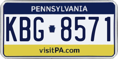 PA license plate KBG8571