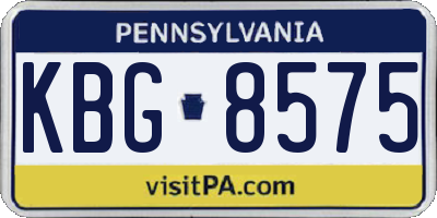 PA license plate KBG8575