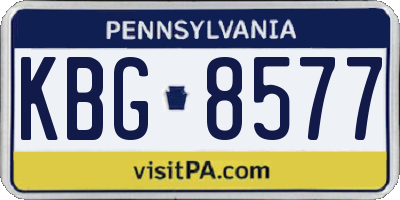 PA license plate KBG8577