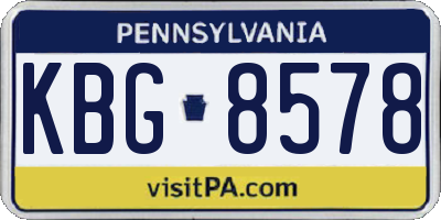 PA license plate KBG8578