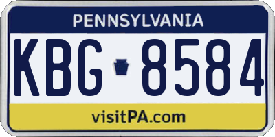 PA license plate KBG8584