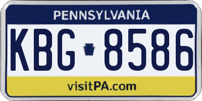 PA license plate KBG8586