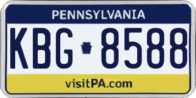 PA license plate KBG8588