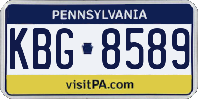 PA license plate KBG8589