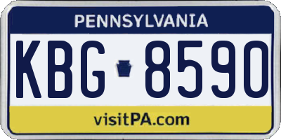 PA license plate KBG8590
