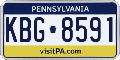 PA license plate KBG8591