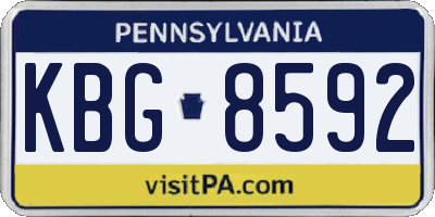 PA license plate KBG8592