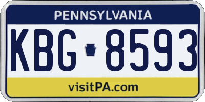PA license plate KBG8593