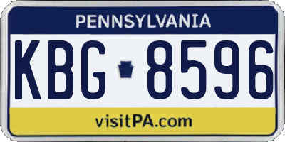 PA license plate KBG8596