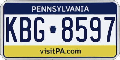 PA license plate KBG8597
