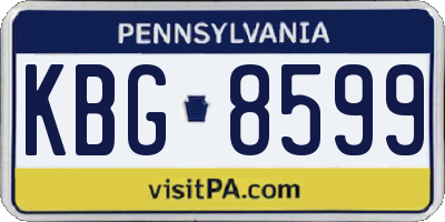 PA license plate KBG8599