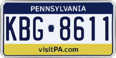 PA license plate KBG8611