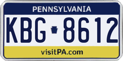 PA license plate KBG8612