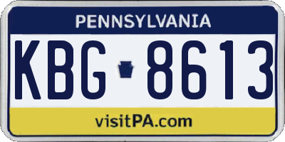 PA license plate KBG8613