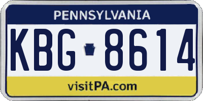 PA license plate KBG8614