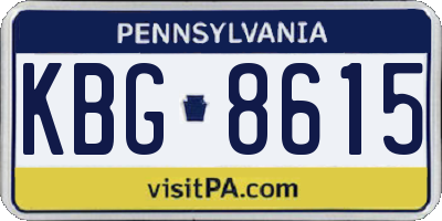 PA license plate KBG8615