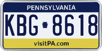 PA license plate KBG8618