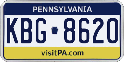 PA license plate KBG8620