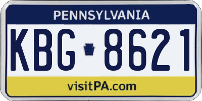 PA license plate KBG8621