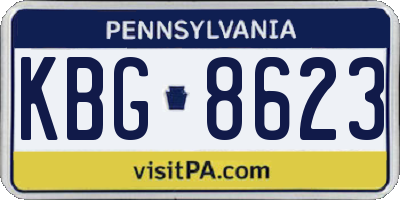 PA license plate KBG8623