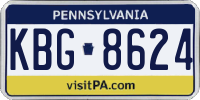 PA license plate KBG8624