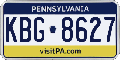 PA license plate KBG8627