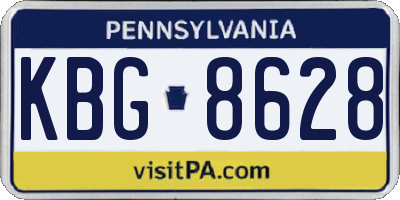 PA license plate KBG8628