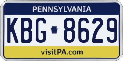 PA license plate KBG8629