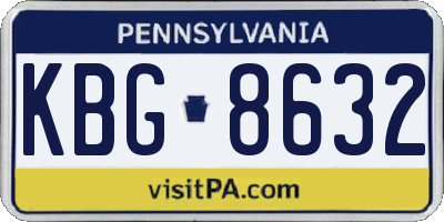 PA license plate KBG8632