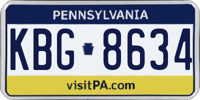 PA license plate KBG8634