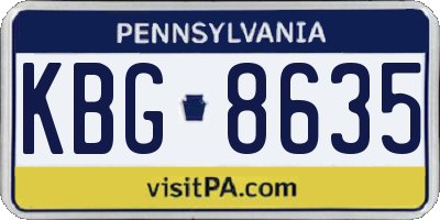 PA license plate KBG8635