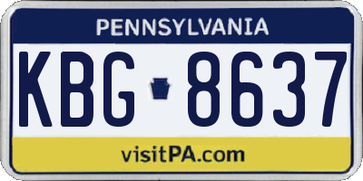 PA license plate KBG8637